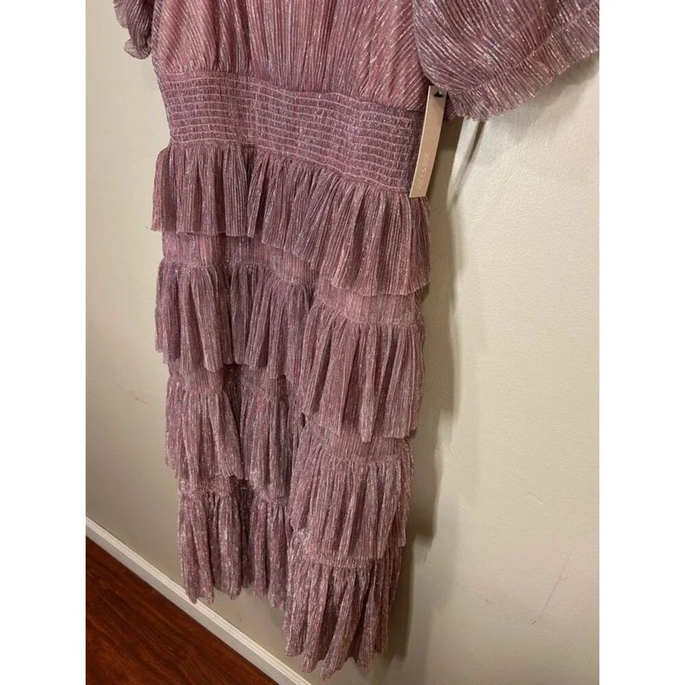 New Joce and Roe Women's XL Edie Pink Sparkle Tiered Party Cocktail Dress